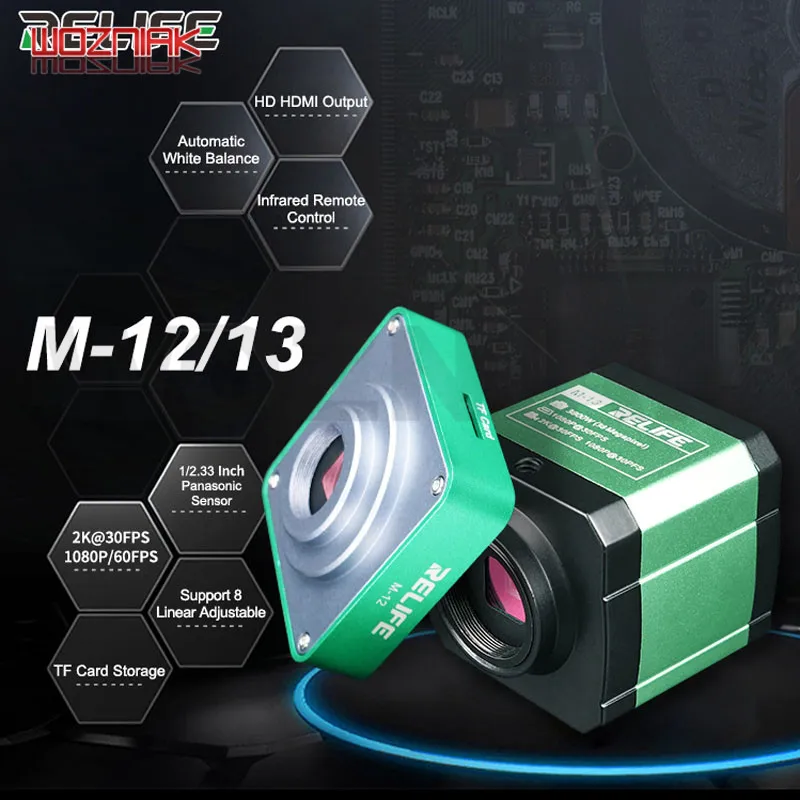 RELIFE M 11 12 13 Алюминий сплав 38 миллионов Пиксели HDMI тринокулярный микроскоп Камера