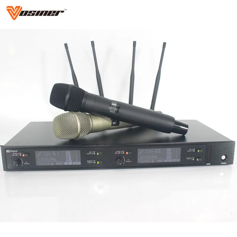 구매 Vosiner 무선 디지털 마이크 A-220D 마이크 무선 마이크 전문 마이크