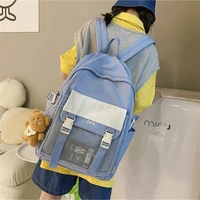 women backpack with net front pocket female shoulder travel bag schoolbag for teen girl large capacity boys satchel