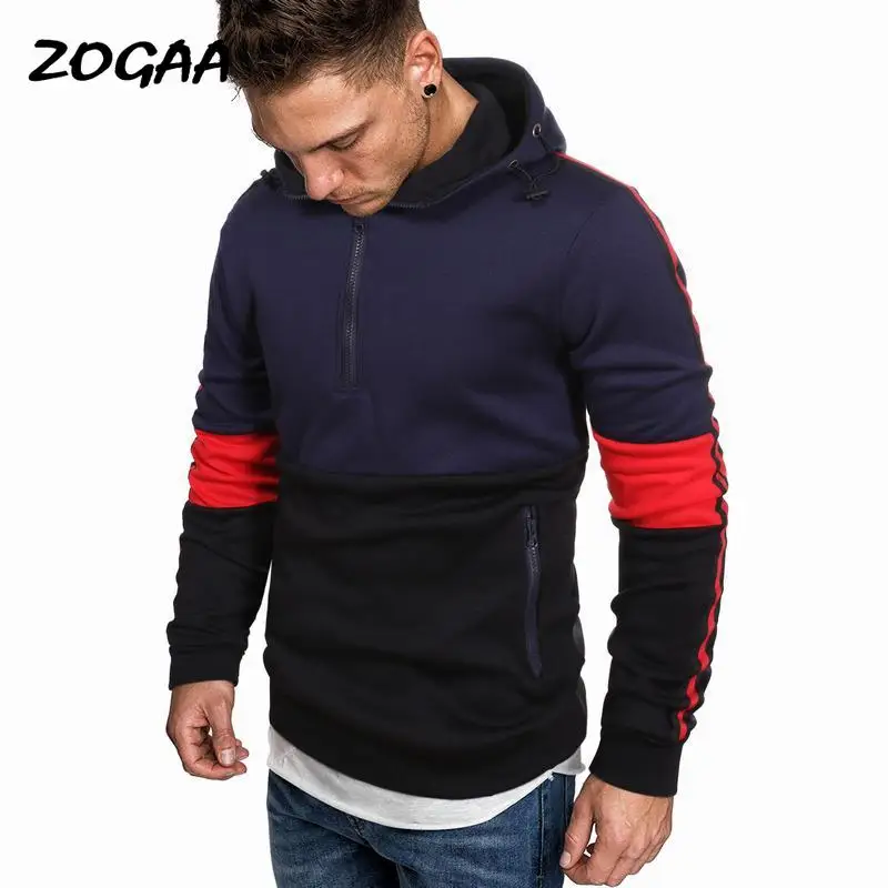 

ZOGAA Hoodies Men Autumn Winter New Men's Stitching Youth Casual Hooded Pullover Sweater Clothing Lounge Wear Sweatshirt Fashion