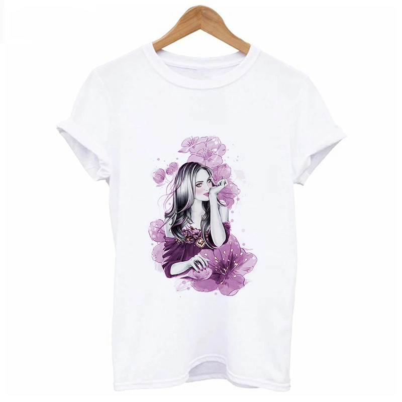 Sexy beauty Printed t shirt women 2019 New summer aesthetics Short Sleeve t-shirt White Thin section Hipster Tshirt Tops clothes | Женская