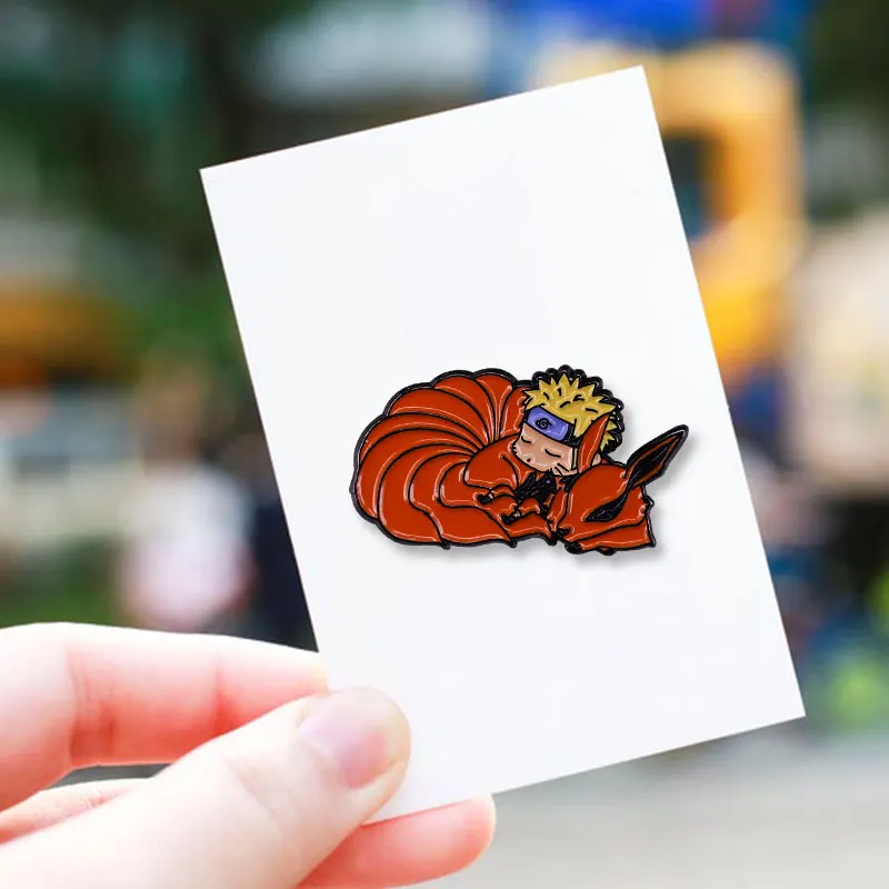 Kurama Cute Chibi Pin популярный ниндзя брошь в стиле аниме Nine Tails Power Badge Let He guard your sweet dreams! -