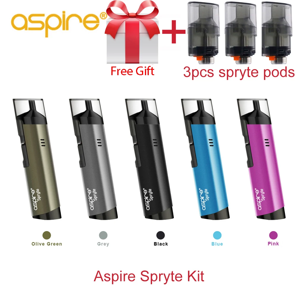 Бесплатный подарок новейший aspire pod Aspire Spryte Vape Kit встроенный аккумулятор 650 мАч 3 5