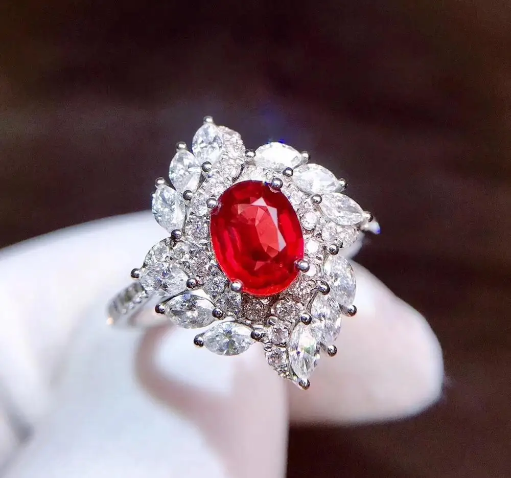 Ювелирные украшения GRS cert Pure 18 K золотые ювелирные изделия с натуральным красным