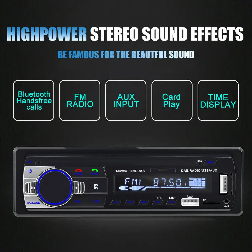 Автомобильный MP3 плеер DAB + FM автомобильное радио стерео аудио Bluetooth совместимый mp3