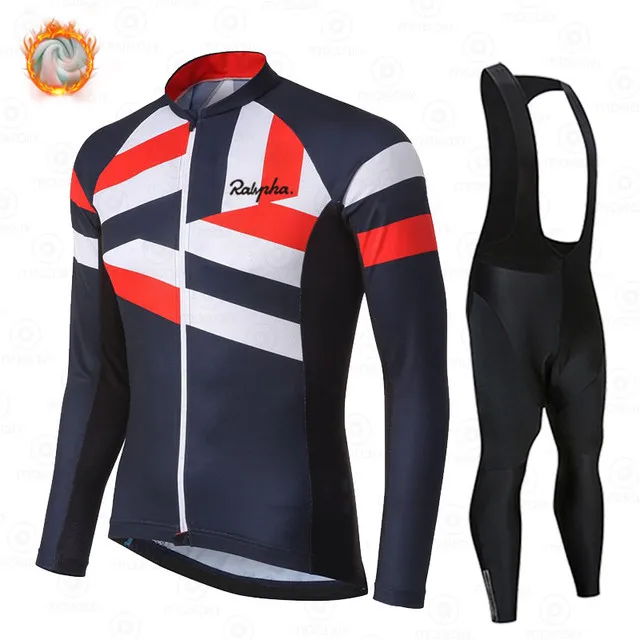 

Ralvpha Winter Cycling Jersey Set Warm Racing Bike Clothes Long Sleeve MTB Bicycle Thermal Fleece Cycling Clothing Ropa Ciclismo