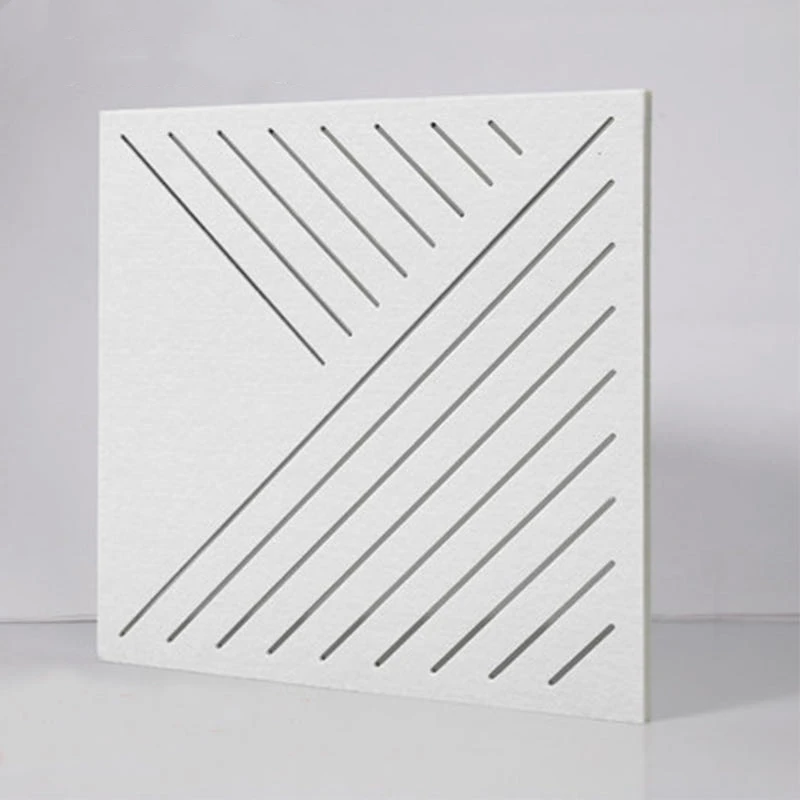 

Custom E0 Grade Polester Acoustic Ceiling Wall Panel Board Sound-absorbing Diffuser Theatre KTV Studio Panels 600x600mm 8pcs