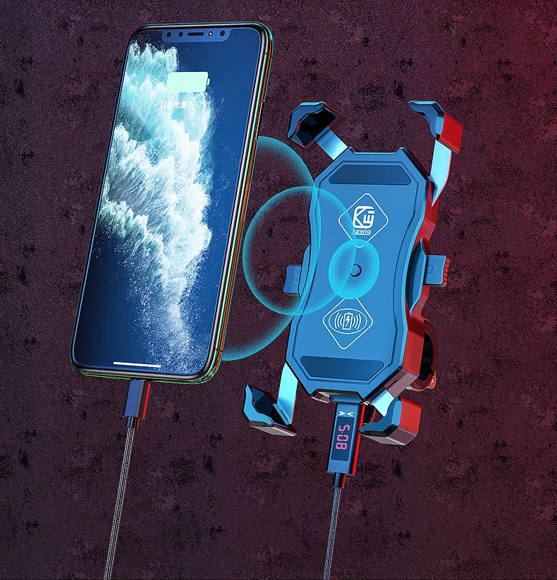 USB беспроводной зарядный перезаряжаемый мотоциклетный держатель для телефона на