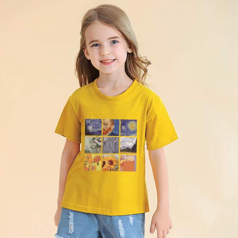 Детские летние корейские хлопковые футболки с коротким рукавом и принтом