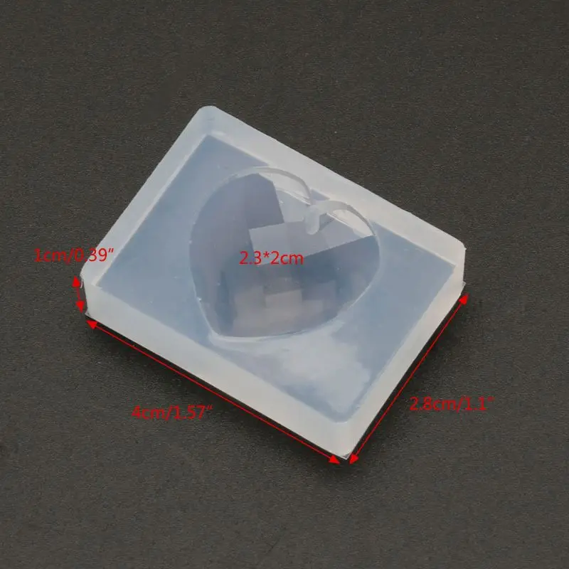 

Faceted Heart Shape Pendant With Hanger Hole Resin Mold Jewelry Making Tools