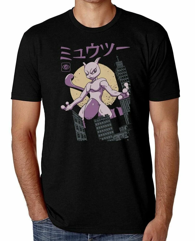 Новый MEWTWO KAIJU Япония Стиль покемон Футболка США размер | Мужская одежда