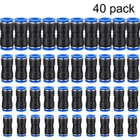 40pcs pneumatic fittings straight push plastic connector 681012mm trachea connector set pu plastic air water hose tube gas