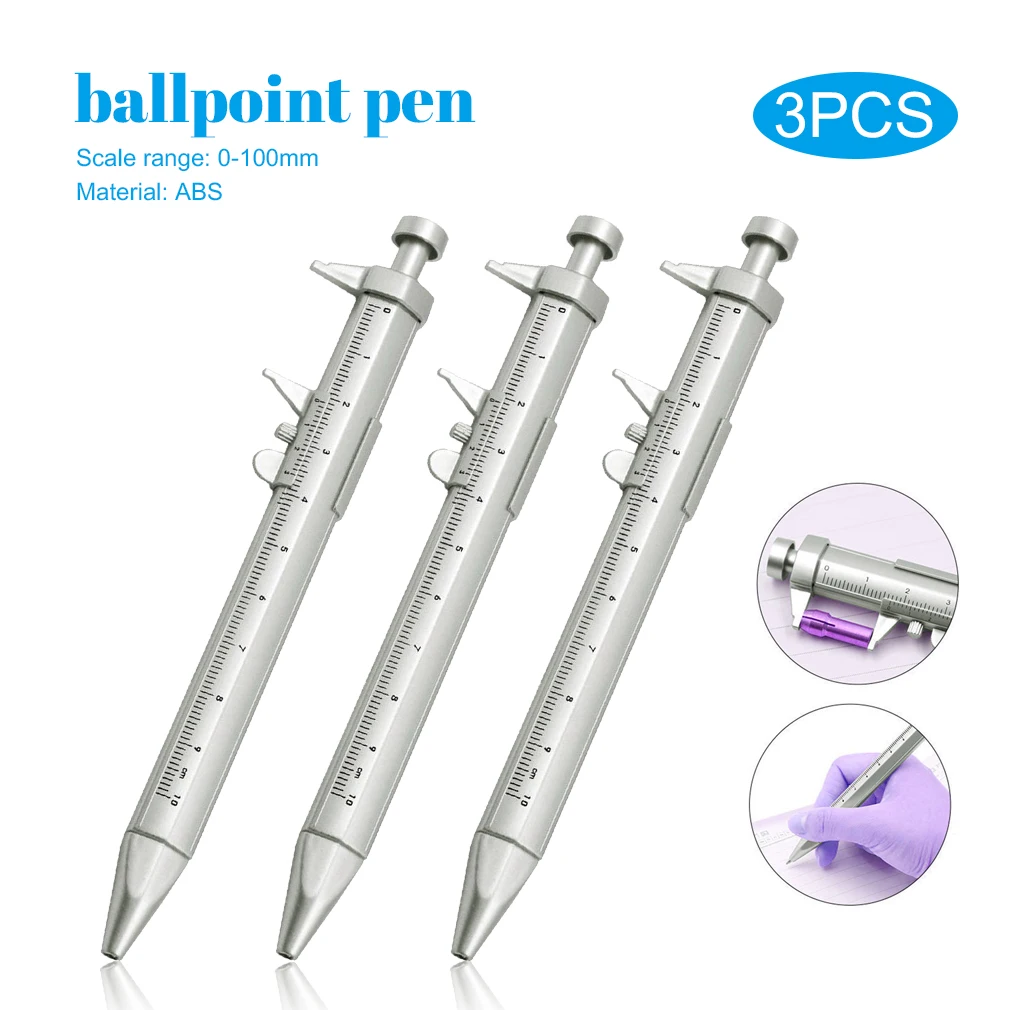 

1pcs Multifunction 0.5mm Caliper pen Gel Ink Pen Vernier Caliper Roller Ball Pen Stationery Ball-Point Plastic Stationery Gift