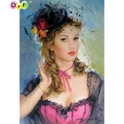 DPF алмазная живопись, вышивка крестиком, Классическая Женская Алмазная вышивка, рукоделие, Набор алмазной мозаики, квадратныекруглые стразы, домашний декор