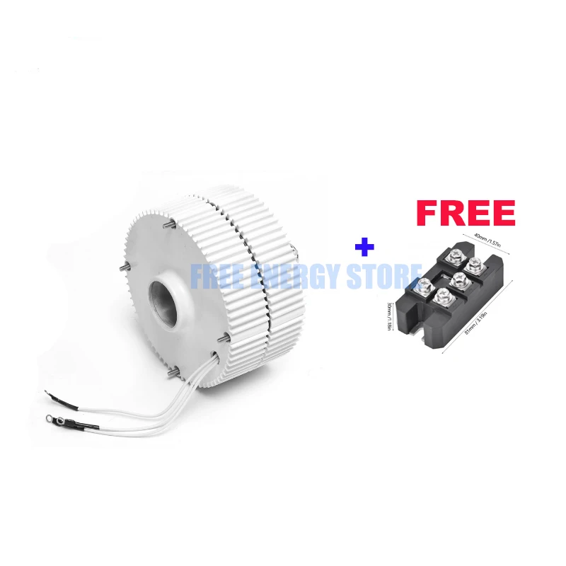 

3000 4000 5000 6000W 12V 24V 48V 3 Phase Gearless Permanent Magnet Generator AC Alternators Use For Wind Turbine Water Turbine