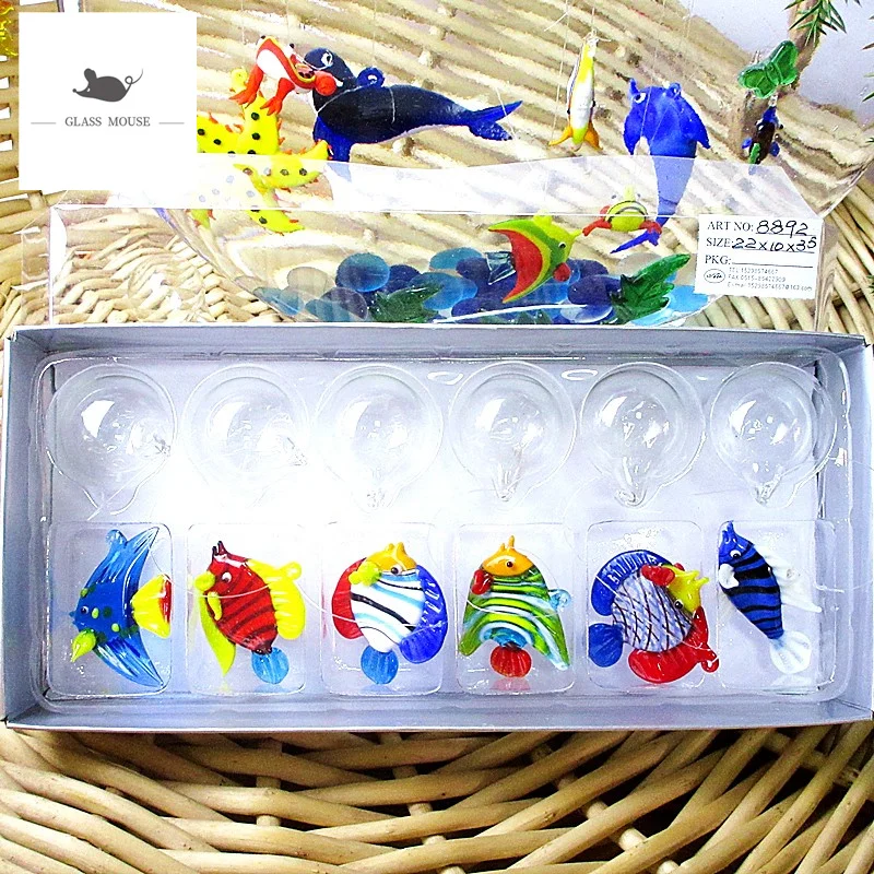 6 шт. миниатюрные фигурки рыб из муранского стекла|Статуэтки и миниатюры| |