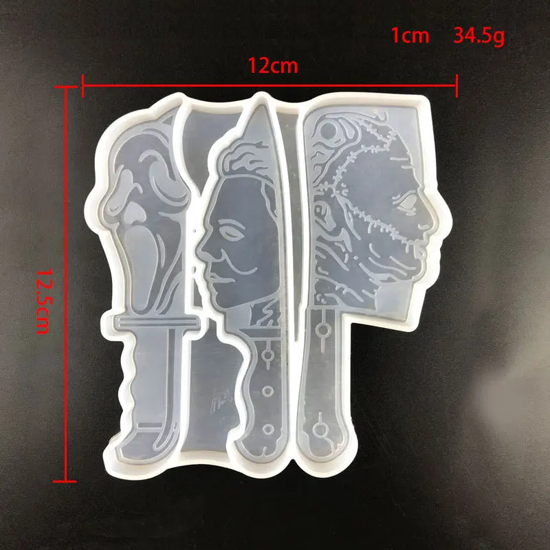 3 In 1 Horror Scream Knife Resin Mold Epoxy Dagger Shape Silicone Mould DIY Crafts Jewelry Making Casting | Дом и сад