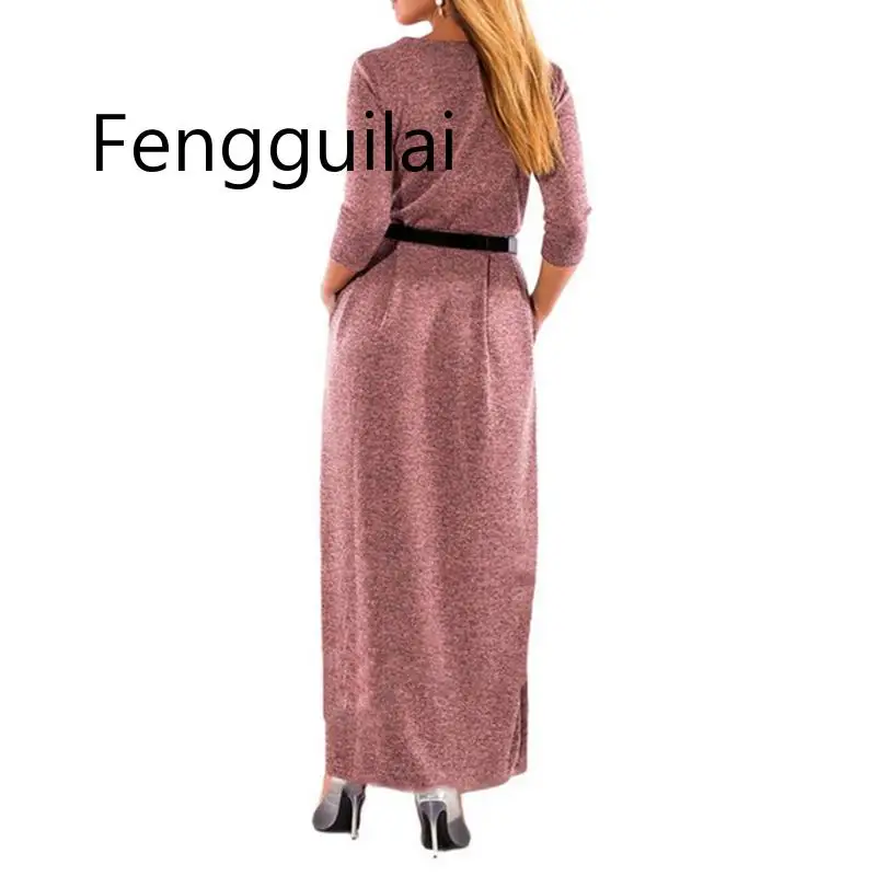 

FENGGUILAI 2019 Autumn Winter Dress Charming Long Sleeve Maxi Dress Women Office Work Dress Plus Size Women Clothing 5XL 6XL