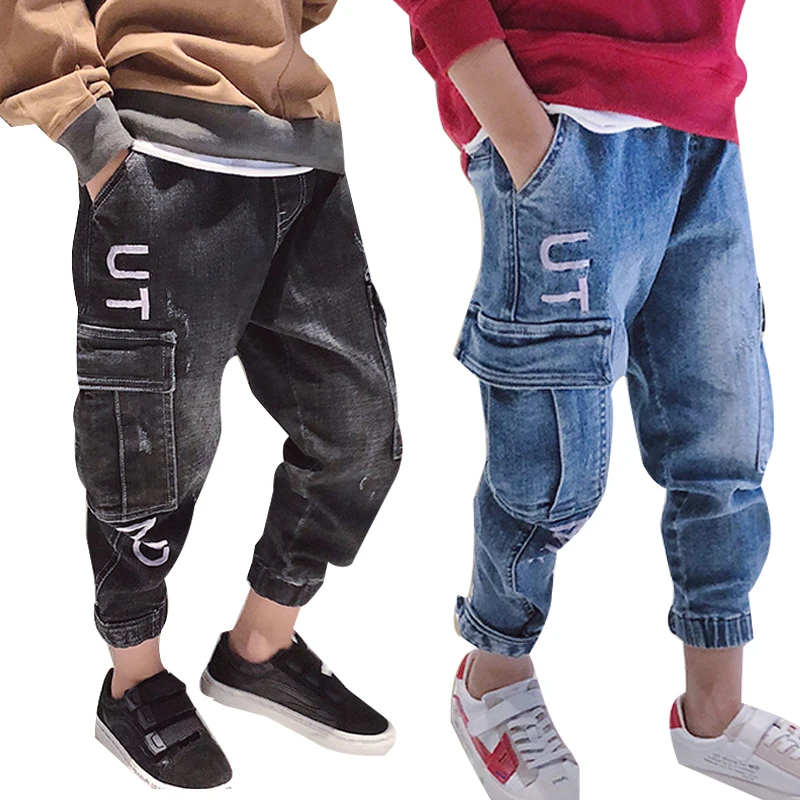 Джинсы с карманами для мальчиков Осень зима 2019|Джинсы| |