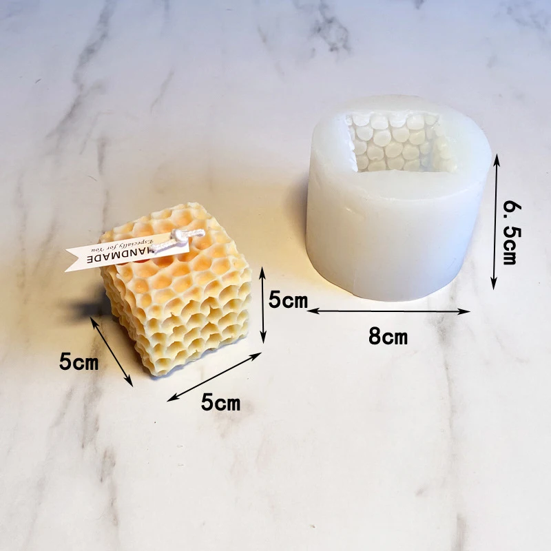 

3D Silicone Mold for Candle Making Square Honeycomb Rubik's Cube Cake Candle Fashion DIY Resin Molds Candle Making Supplies