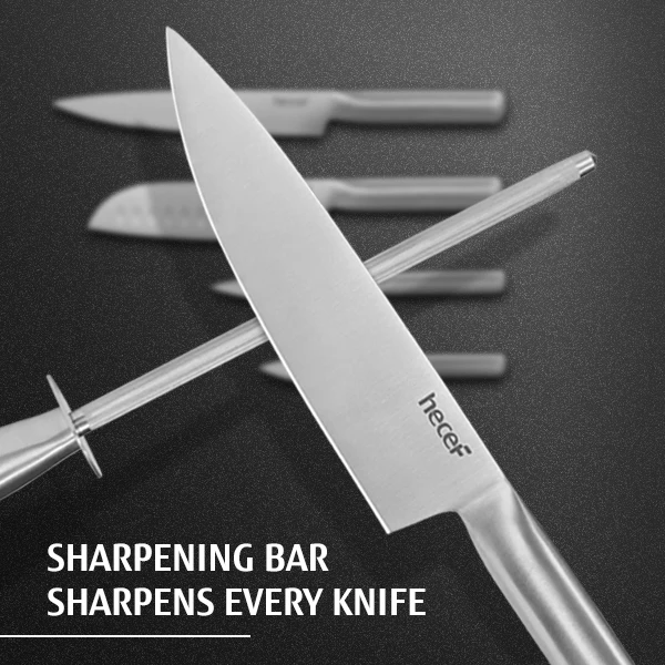 Набор кухонных ножей Hecef из 10 предметов с блоком Букового дерева|Наборы ножей| |