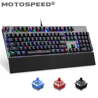 Motospeed CK108 104 Keys Gaming Keyboard Blue Switch RGB Backlit Ergonomics Design USB Wired Keyboard Russian Portuguese