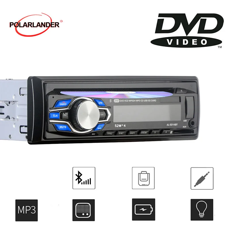 Автомагнитола 1 Din 12 В DVD CD плеер стереосистема ручная работа USB / SD/MMC светодиодный
