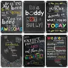 Вдохновляющие буквы, металлическая табличка, черные настенные наклейки, жизненная цитата, металлический знак, жестяная жесть для работы, винтажное настенное искусство, жестяной металлический декор