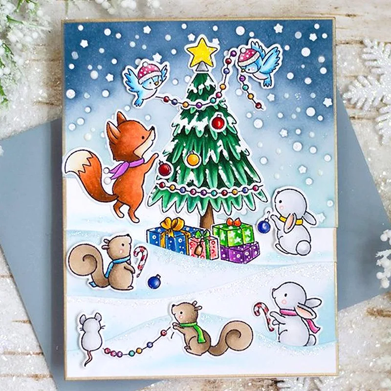 Счастливая богиня Рождественская елка металлические Вырубные штампы и фотообои