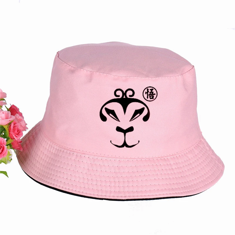 Панама с принтом Король обезьяны для мужчин и женщин плоским козырьком от солнца