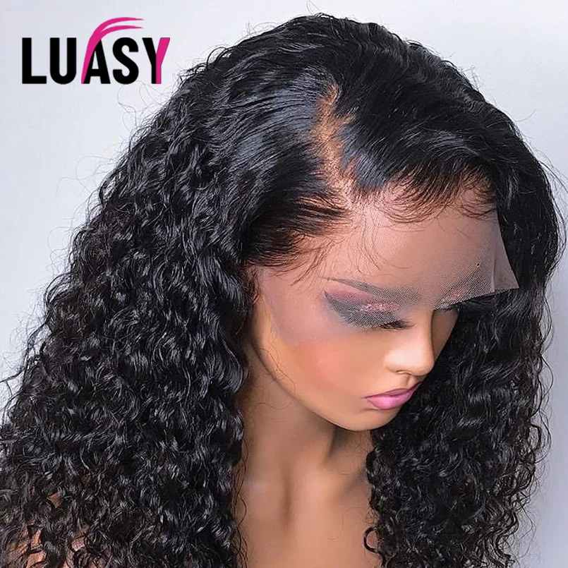 Luasy бразильские парики из человеческих волос с глубокой волной плотность 150%