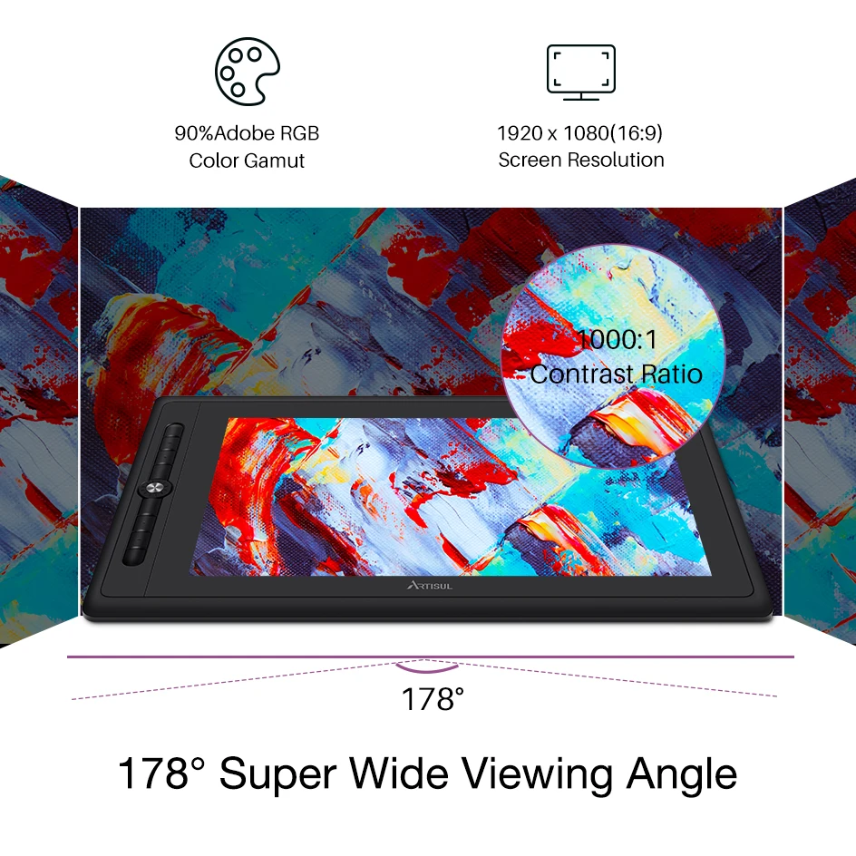 Artisul D16 PRO 15,6 дюймовый графический планшет цифровая ручка для рисования планшет монитор с ярлыками клавиш и циферблатом