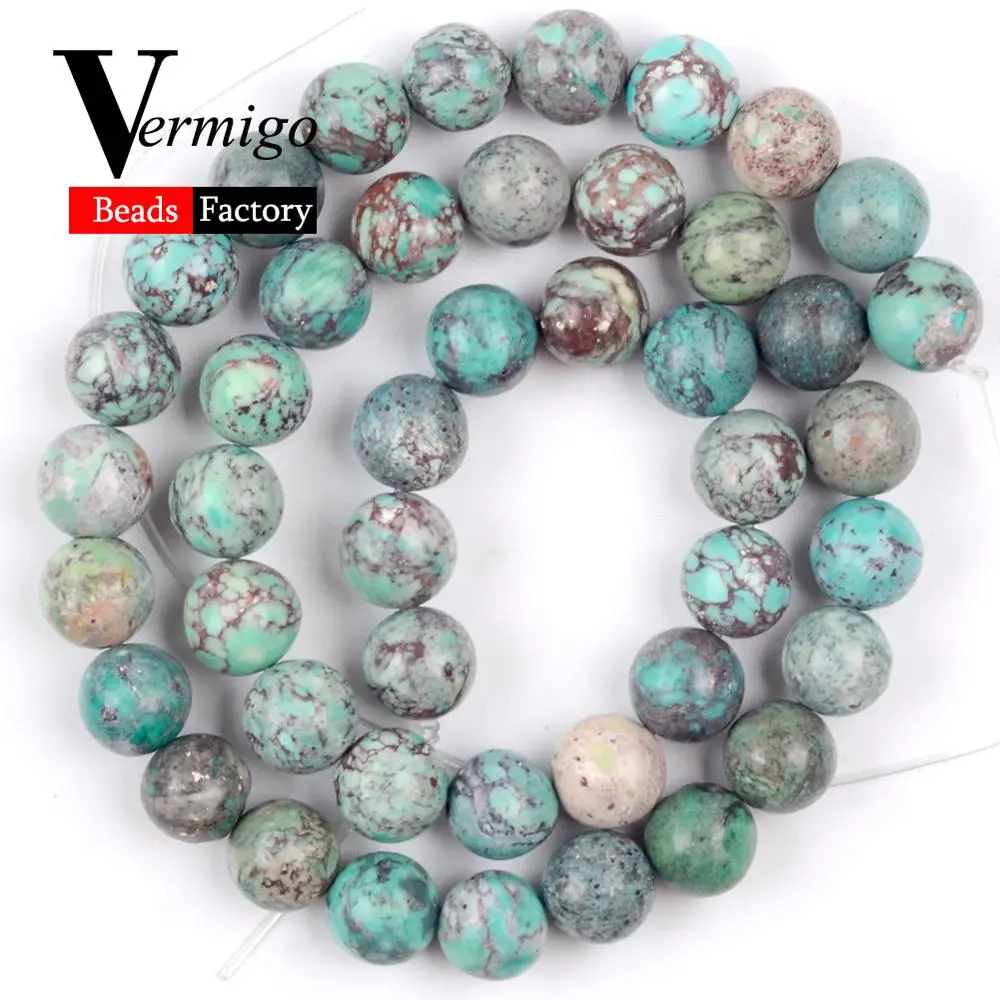 Натуральный Камень Бисер 6/8/10 мм озерно-голубой морской осадок Jaspers бирюзы
