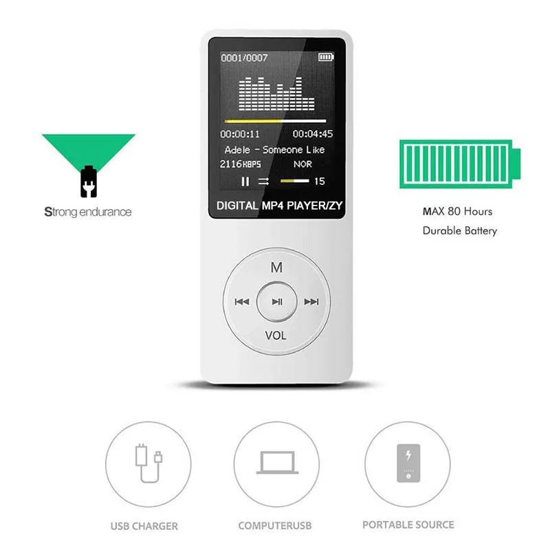 1,8 дюймов портативный mp3-плеер ЖК-экран MP3 музыкальный плейер Волкман TFT дисплей Поддержка внешняя карта памяти TF