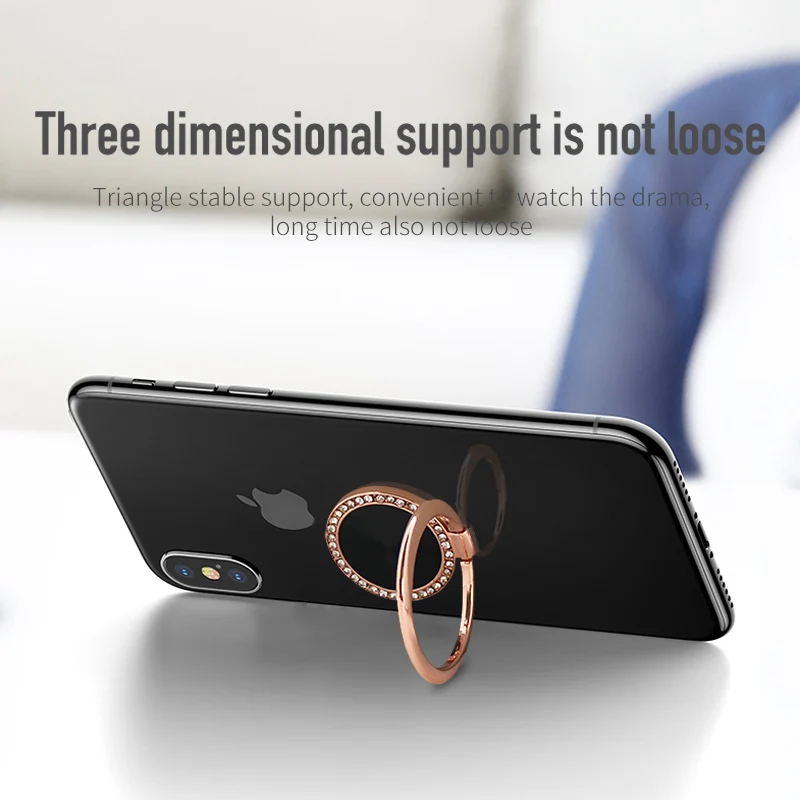 

Diamond 360 degree rotating mobile phone ring holder car magnetic holder mobile phone accessories suitable for iPhone Xiaomi