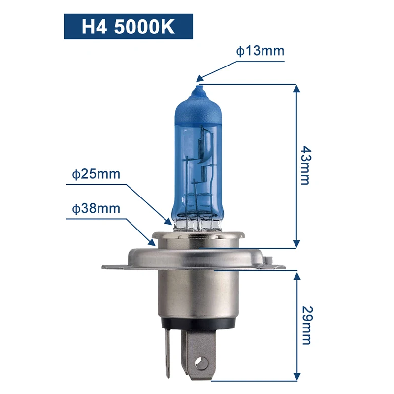 Philips h4 halogen 55W 12V Diamond Vision 5000K Ultimate White Light auto lamp H4 Headlight Original Car Accessories 2PCS