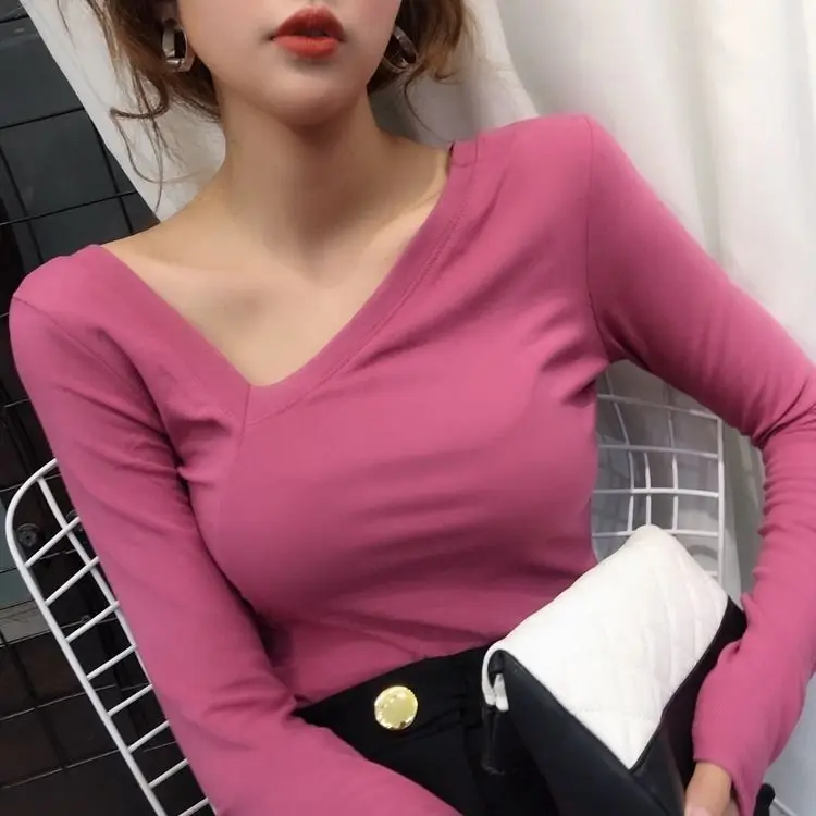 

Бесплатная доставка, однотонная Асимметричная женская футболка с длинным рукавом, модный дизайн, хлопковые женские топы, черный белый серы...