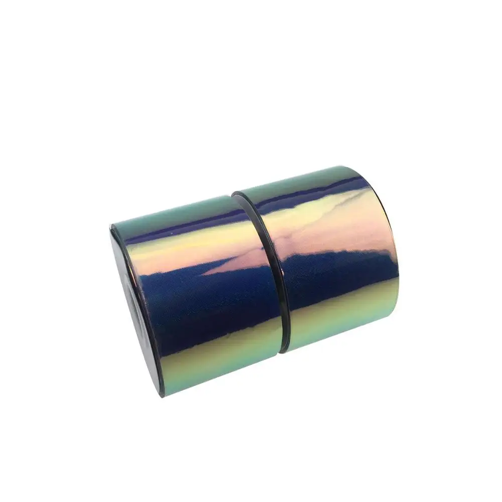 50 ярдов 3 дюйма 75 мм блестящие радужные серебряные желе лента ПВХ для луков