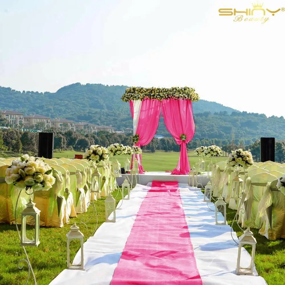 29x108-дюймовая шифоновая оконная занавеска фуксия отвесный фон занавески сплошная