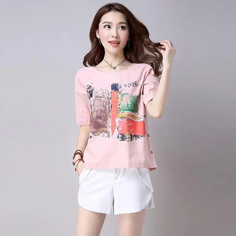 

T-shirt Women 2019 New Women White T Shirt summer yellow Cotton T shirt