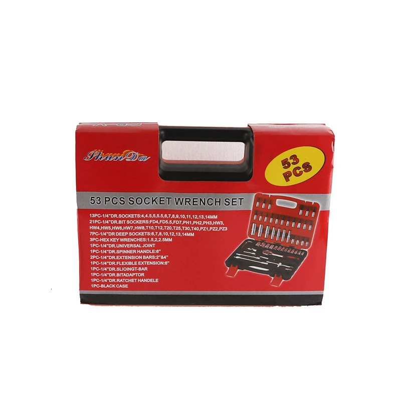 53 шт. трещотка 1/4 &quot Чехол для инструмента ремонта автомобиля Прецизионная