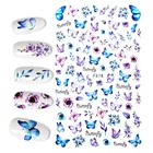 3D наклейки для ногтей, наклейки с бабочками, цветами для ногтей, фольга для ногтей, любовь, сердце, дизайн, модная наклейка для маникюра