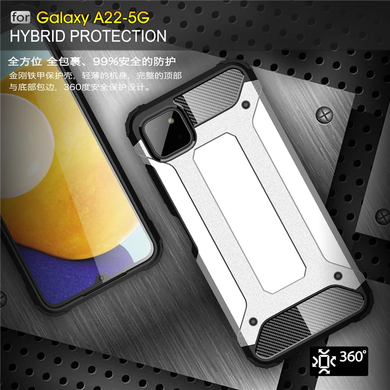 For Samsung Galaxy A22 Case Armor Silicone Rubber Hard Shell Protective Case For Samsung A22 Cover For Samsung Galaxy A22 5G 4G