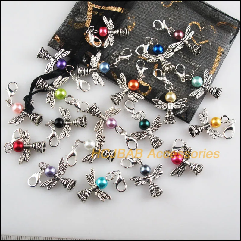 Мода 20 шт тибетские серебряные тона лотоса смешанные в стиле ретро стеклянный