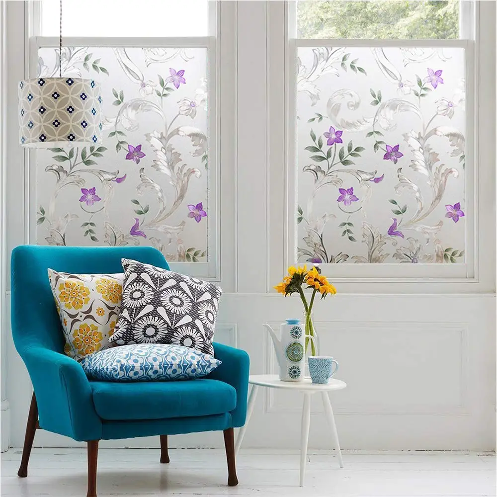 Декоративная оконная пленка LUCKYYJ с изображением бульцветов домашняя дверная