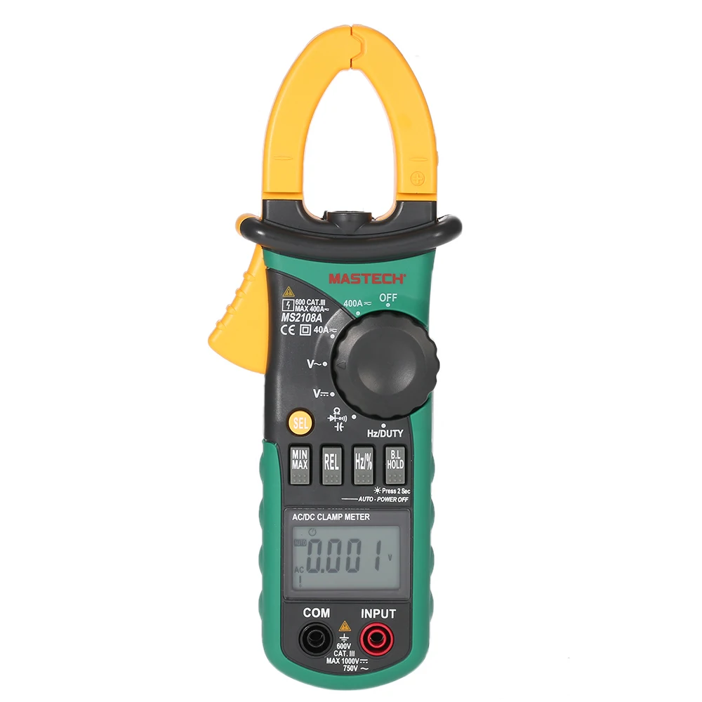 Mastech MS2108A цифровой мультиметр с зажимом частота Макс./мин. Значение измерения удерживающая лампочка сумка для переноски