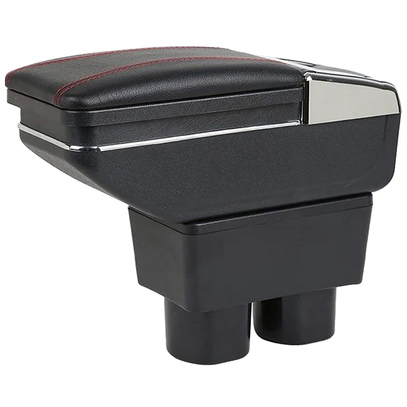 Подлокотник вращающийся черный кожаный центральный консольный ящик для