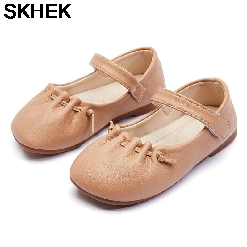 

SKHEK 2-7Y Baby girls shoes Toddler Infant Kids Girls Soft Princess Butterfly Knot Leather Flat Shoes girls Princess Shoes Soft
