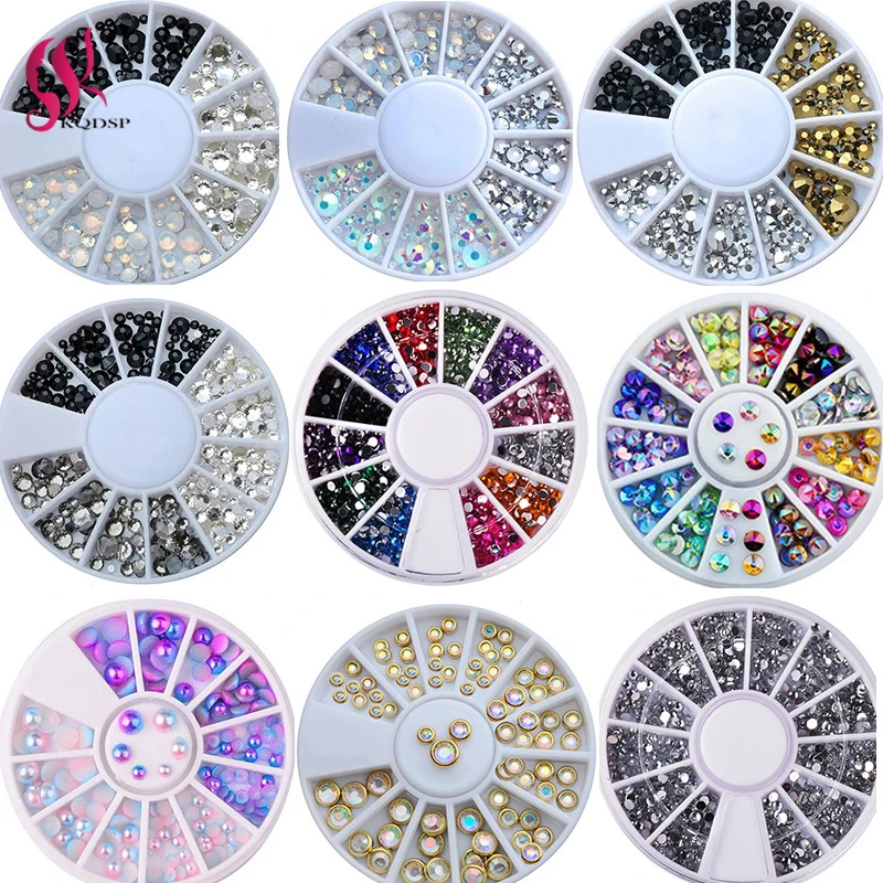 

Nail Art Decorations 3D Rhinestone Gold Silver Mixed Colorful Crystal Stone Small Beads DIY Accessories Studs Irregular Manicure