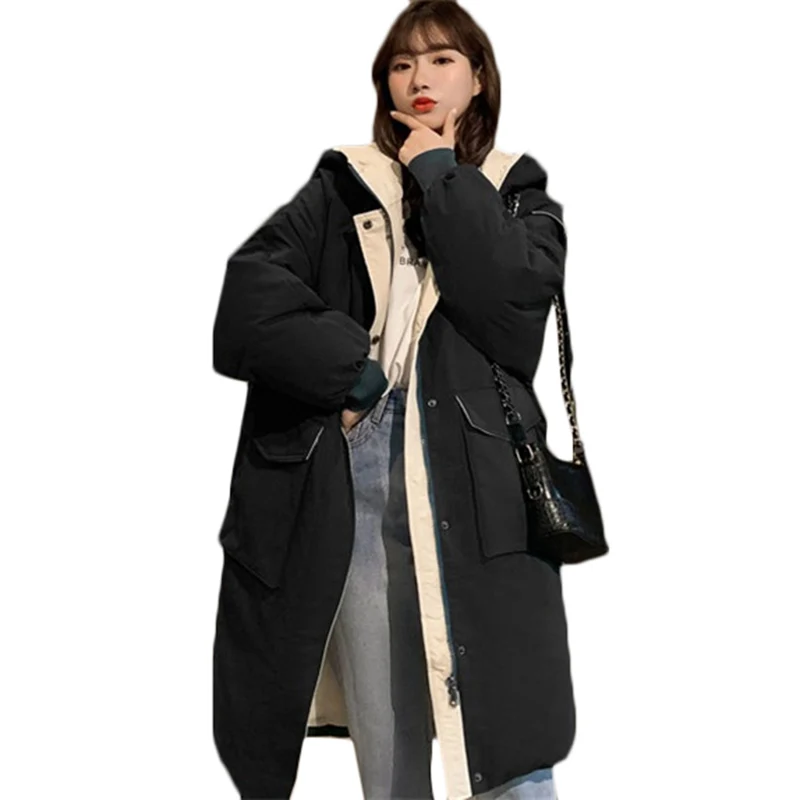 

2021 New Women's Winter Autumn Warm Down cotton Jacket Women Oversize Down Jackets Korean Casual loose long Parkas Outerwear